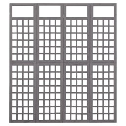 vidaXL Kamerscherm/trellis met 4 panelen161x180 cm vurenhout grijs
