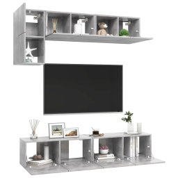 vidaXL 5-delige Tv-meubelset bewerkt hout betongrijs