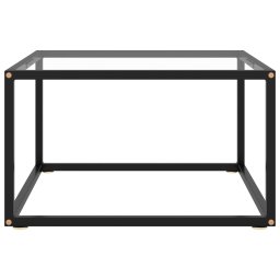 vidaXL Salontafel met gehard glas 60x60x35 cm zwart