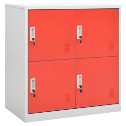 vidaXL Lockerkasten 2 st 90x45x92,5 cm staal lichtgrijs en rood