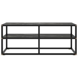 vidaXL Tv-meubel met zwart marmerglas 100x40x40 cm zwart