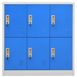vidaXL Lockerkast 90x45x92,5 cm staal lichtgrijs en blauw