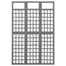 vidaXL Kamerscherm/trellis met 3 panelen 121x180 cm vurenhout grijs