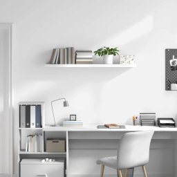vidaXL Wandschap zwevend 120x23,5x3,8 cm MDF hoogglans wit