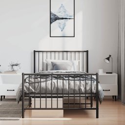 vidaXL Bedframe met hoofd- en voeteneinde metaal zwart 100x190 cm