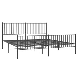 vidaXL Bedframe met hoofd- en voeteneinde metaal zwart 193x203 cm