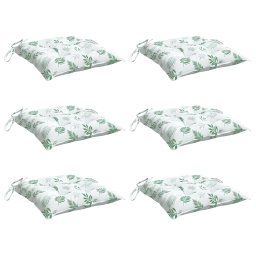 vidaXL Stoelkussens 6 st 50x50x7 cm stof bladpatroon
