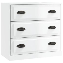 vidaXL Dressoirs 2 st bewerkt hout hoogglans wit