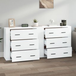 vidaXL Dressoirs 2 st bewerkt hout wit