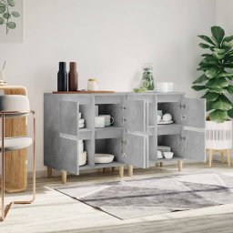 vidaXL Dressoirs 2 st 60x35x70 cm bewerkt hout betongrijs