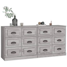 vidaXL Dressoirs 2 st bewerkt hout grijs sonoma eikenkleurig