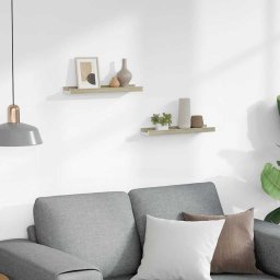 vidaXL Wandschappen 2 st 40x9x3 cm wit sonoma eikenkleurig