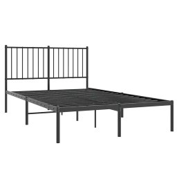 vidaXL Bedframe met hoofdbord metaal zwart 120x190 cm