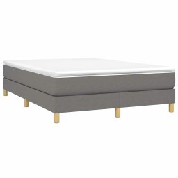 vidaXL Boxspring bed stof donkergrijs 140x190 cm