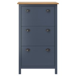 vidaXL Schoenenkast Hill 72x35x124 cm massief grenenhout grijs