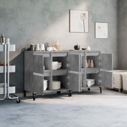 vidaXL Dressoirs 2 st 60x35x70 cm bewerkt hout betongrijs