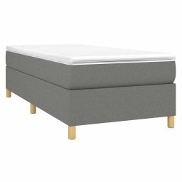 vidaXL Boxspring bed 90x200 cm stof donkergrijs