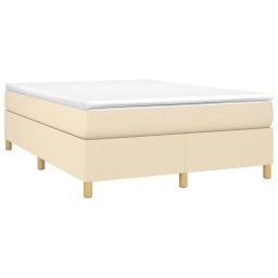vidaXL Boxspring bed stof crèmekleurig 140x190 cm