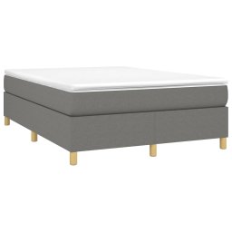 vidaXL Boxspring bed stof donkergrijs 140x190 cm