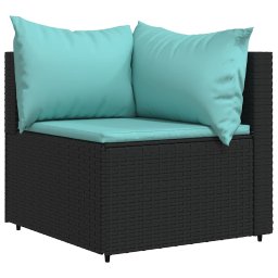 vidaXL Tuinhoekbanken met kussens 2 st poly rattan zwart