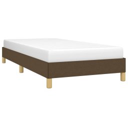 vidaXL Bedframe zonder matras 90x200 cm stof donkerbruin
