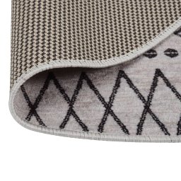vidaXL Vloerkleed wasbaar ø120 cm zwart en wit