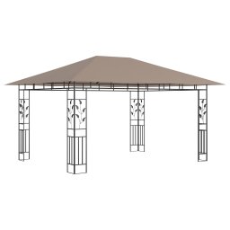 vidaXL Prieel met klamboe 180 g/m² 4x3x2,73 m taupe