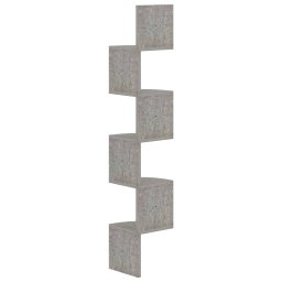 vidaXL Hoekwandschap 19x19x123 cm bewerkt hout betongrijs
