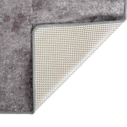 vidaXL Vloerkleed wasbaar 80x300 cm grijs