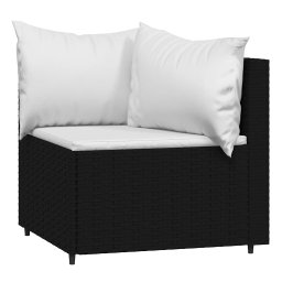 vidaXL Tuinhoekbanken met kussens 2 st poly rattan zwart