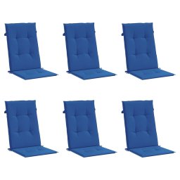 vidaXL Tuinstoelkussens 6 st hoge rug 120x50x3 cm stof koningsblauw