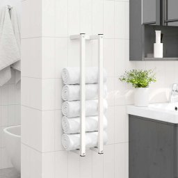 vidaXL Handdoekenrek 12,5x12,5x60 cm staal wit