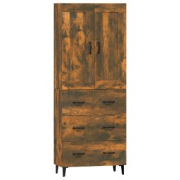 vidaXL Hoge kast bewerkt hout gerookt eikenkleurig