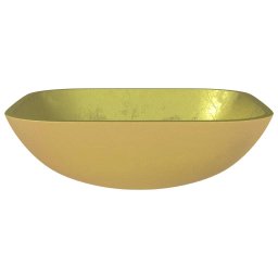 vidaXL Wasbak 42x42x14 cm glas goudkleurig