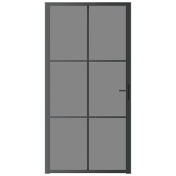vidaXL Binnendeur 102,5x201,5 cm ESG-glas en aluminium zwart
