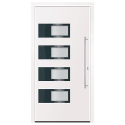vidaXL Voordeur 110x210 cm aluminium en PVC wit