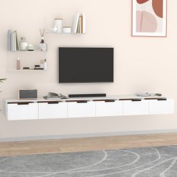 vidaXL Wandkasten 2 st 102x30x20 cm bewerkt hout wit