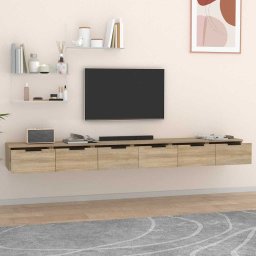 vidaXL Wandkasten 2 st 102x30x20 cm bewerkt hout sonoma eikenkleurig