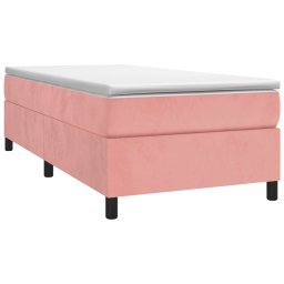 vidaXL Boxspring bed fluweel roze 100x200 cm