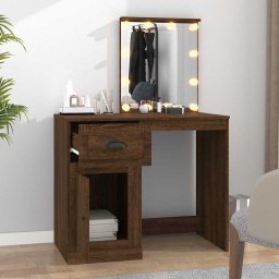 vidaXL Kaptafel met LED 90x50x132,5 cm bewerkt hout bruin eikenkleur