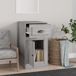 vidaXL Bijzetkast met lade 40x50x75 cm bewerkt hout betongrijs