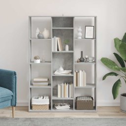 vidaXL Kamerscherm/boekenkast 100x24x140 cm bewerkt hout betongrijs