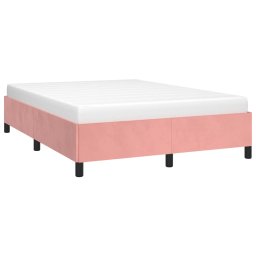 vidaXL Bedframe zonder matras 140x190 cm fluweel roze