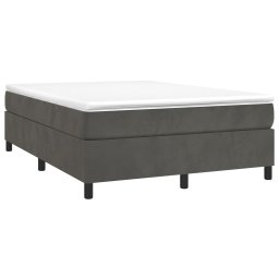vidaXL Boxspring bed 140x190 cm fluweel donkergrijs