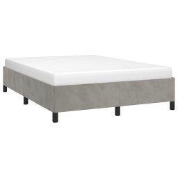 vidaXL Bedframe zonder matras 140x190 cm fluweel lichtgrijs