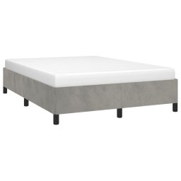 vidaXL Bedframe zonder matras 140x200 cm fluweel lichtgrijs
