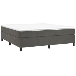 vidaXL Boxspring bed 160x200 cm fluweel donkergrijs