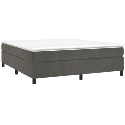 vidaXL Boxspring bed 180x200 cm fluweel donkergrijs