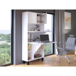 Kast met bureau HOMELA 4 deuren wit