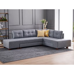 Converteerbare hoekbank MANDALA met longchair rechts grijs